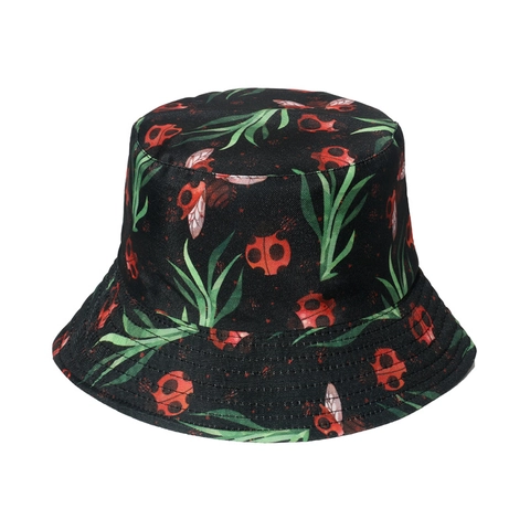 Polyester Wende Fischerhut Sonnenschutz Bedruckt Marienkäfer Ananas Kaktus Pilz Muster Outdoor Lässig Für Damen Herren