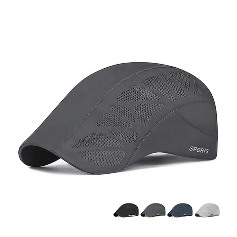 Herren Mesh Schiebermütze Atmungsaktiv Schnelltrocknend Verstellbar Sport Buchstaben Print Polyester Hut