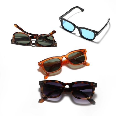 Retro Square Sunglasses With PC Frame And AC Lens UV400 Protection Fashion Street Style For Unisex