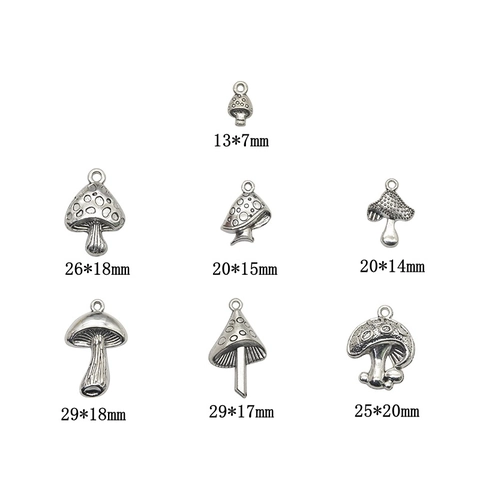 Pendants Champignon En Alliage De Zinc Vintage Argent Antique Pour DIY Collier Bracelet Boucle D'oreille Accessoires De Bijoux