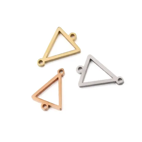 Connettore Per Gioielli Triangolare In Acciaio Inossidabile Lucidato A Specchio Ciondolo Geometrico Per DIY