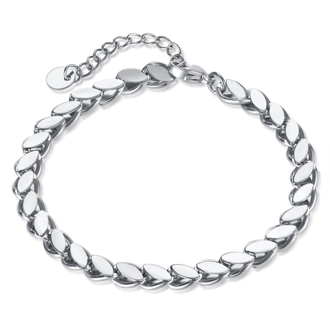 Pulsera de Eslabones de Corazón Hueco de Acero Inoxidable Minimalista para Mujer Chapado en Oro Plata Joyería Elegante de Fiesta Regalo