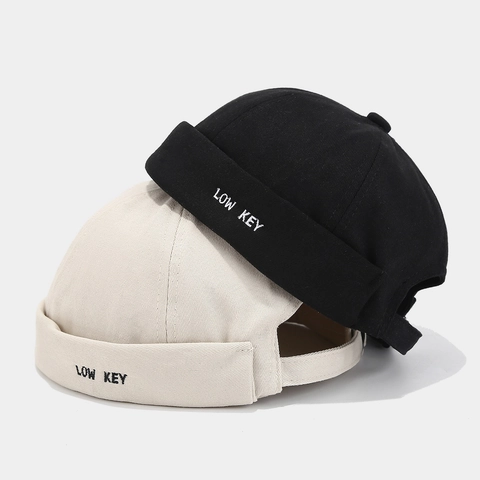 Baumwolle Docker Hat Randlose Kappe Buchstaben Stickerei Retro Streetwear Landlord Miki Beanie Unisex Verstellbar Stil