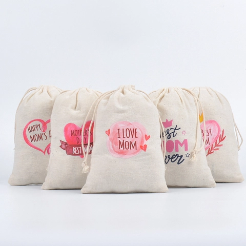Cotton Linen Hangover Kit Drawstring Bags For Wedding Party Bachelorette Favors Recovery Kit Gift Pouch Mother Day