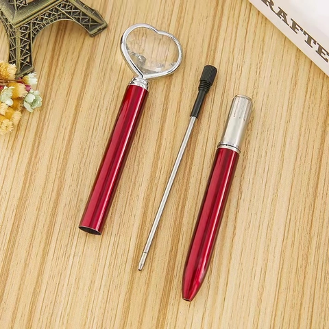 Penna A Sfera In Metallo Con Cristallo A Forma Di Cuore Elegante Cancelleria Per Ufficio Scuola Regalo Stile Diamante Scintillante
