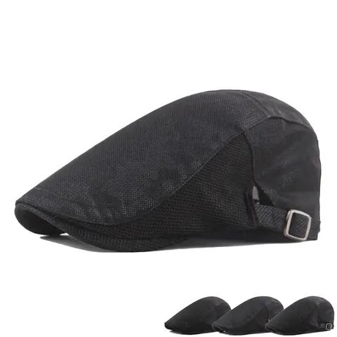 Herren Sommer Atmungsaktive Mesh Schiebermütze Tarnmuster Verstellbare Metallschnalle Outdoor Sonnenschutz Ivy Beret