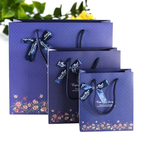 Eleganti Sacchetti Regalo In Carta Floreale Con Fiocco Per Matrimonio Natale Compleanno Festa Souvenir Borse In Cartone Bianco