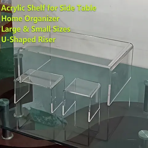 Acrylic Desktop Storage Rack Transparent U-Shaped Shelf For Kitchen Cabinet Office Multi-Purpose Space Saving Thickened Organizer