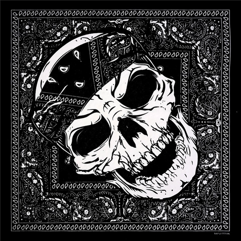 Bandana Pure Cotton Square Scarf Skull Paisley Print Hip Hop Head Wrap Unisex Outdoor Biker Neckwear Accessory