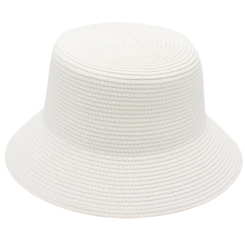 Straw Bucket Hat Woven Sun Protection Wide Brim Summer Beach Travel Elegant Breathable Foldable For Women
