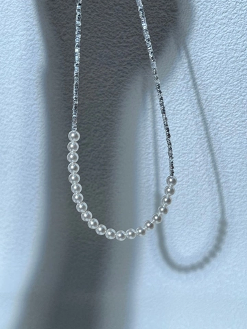 Collar de Empalme de Perlas Artificiales de Plata de Ley 925 para Mujer Joyería de Moda Elegante Collar de Clavícula de Perlas Blancas Regalo