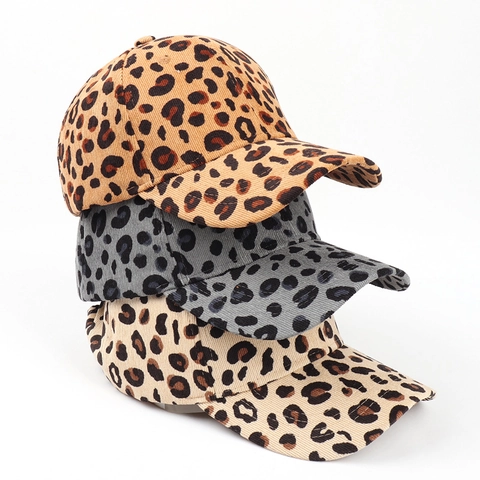 Cappello Da Baseball Con Stampa Leopardata Velluto A Coste Retro Regolabile Moda Visiera Curva Per Donna Uomo