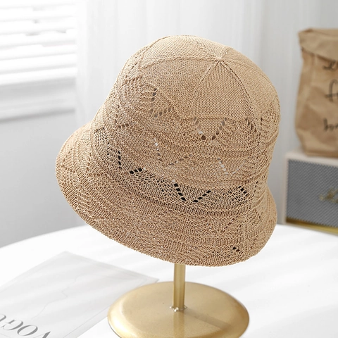 Chapeau Bob En Tricot Crochet Ajouré Protection Solaire Respirant Plage Été Style Vintage Décontracté Pour Femmes