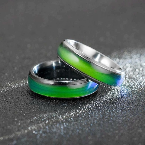 Mood Ring Temperature Emotion Feeling Change Color Stainless Steel Band Rings For Unisex Fashion Jewelry Accessory Gift