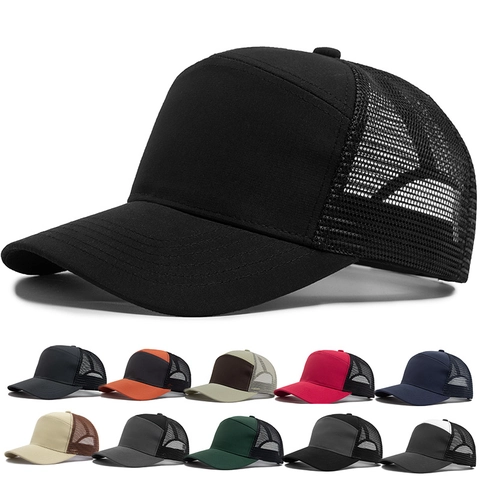 Cappello Trucker Unisex in Rete Traspirante Rigido Poliestere Berretto da Baseball Protezione Solare Regolabile Snapback Sportivo Casual