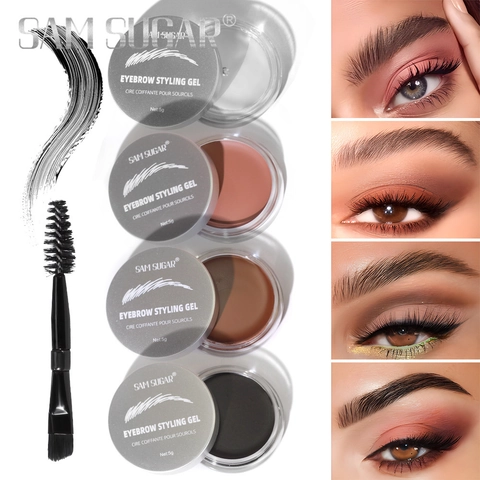 Gel Coiffant Pour Sourcils Imperméable Longue Durée Sculpture Stéréo Cire Avec Pinceau À Double Extrémité Maquillage
