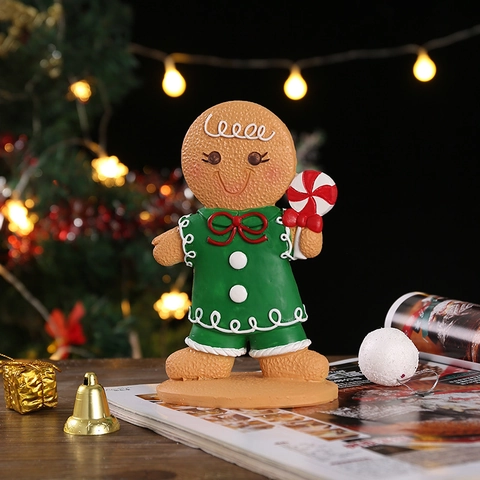 Figurines De Maison En Pain Épices Résine Noël Décoration Table Dessin Animé Festif Cadeau De Vacances