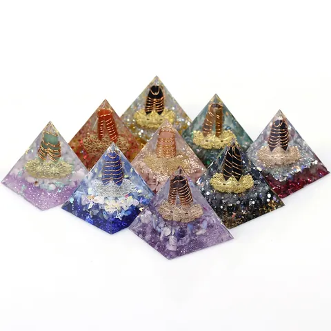 Piramide Di Orgone Cristallo Guaritore Resina Generatore Di Energia Con Bobina Di Rame Per Meditazione E Decorazione Scrivania