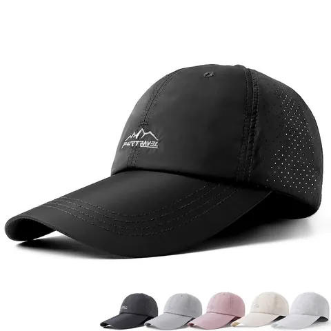 Men Large Head Quick Dry Baseball Cap Extra Long Brim Sun Protection Breathable Outdoor Sport Hiking Adjustable Hat