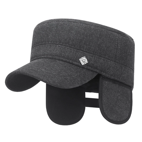 Cappello Cadet Da Uomo Foderato In Pile Paraorecchie Antivento Termico Invernale Twill Regolabile