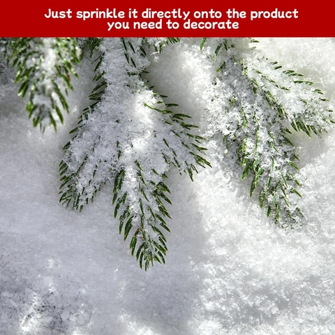 Artificial Snow Powder White PE Plastic No Water Needed Flame Retardant Christmas Tree Decoration Winter Village DIY Scene