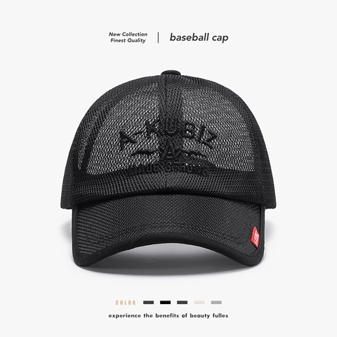Mesh Baseball Cap Breathable Sun Protection Letter Embroidery Adjustable Trucker Hat Outdoor Sports For Men Women