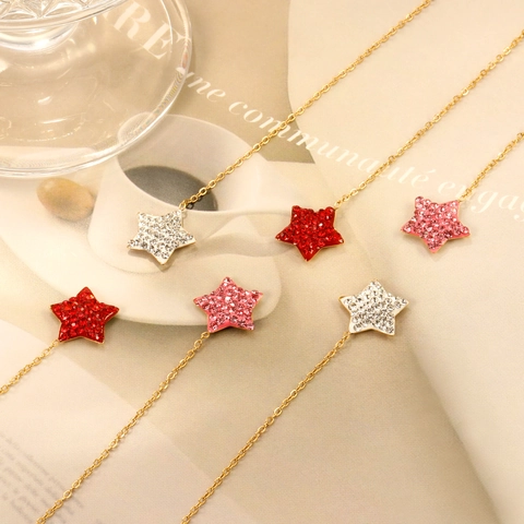 Star Tassel Threader Earrings Stainless Steel Gold Plated Rhinestone Long Chain Dangle Drop Jewelry For Women