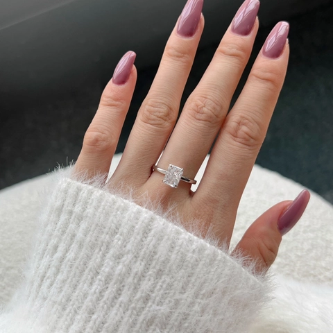 Bague En Argent Sterling 925 Pour Femmes Avec Zircon Coupe Fleur De Glace Rectangulaire Style INS Mode Haute