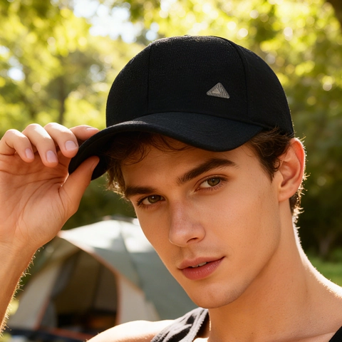 Gorra Béisbol Invierno Hombre Mezcla Lana Protección Oídos Cálida Cortavientos Exterior Casual Ajustable Logo Triángulo Metal