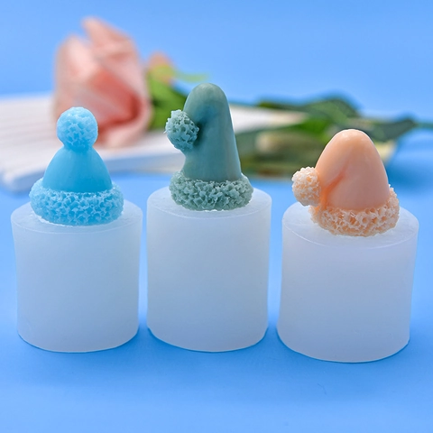 3D Weihnachtsmütze Silikonform Gestrickte Textur Für DIY Kuchen Mousse Schokolade Kerzen Seife Handwerk
