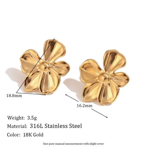 Anello Di Fiori Vintage Placcato Oro 18K Acciaio Inossidabile Zirconia Cubica Gioielli Floreali Eleganti Per Donna
