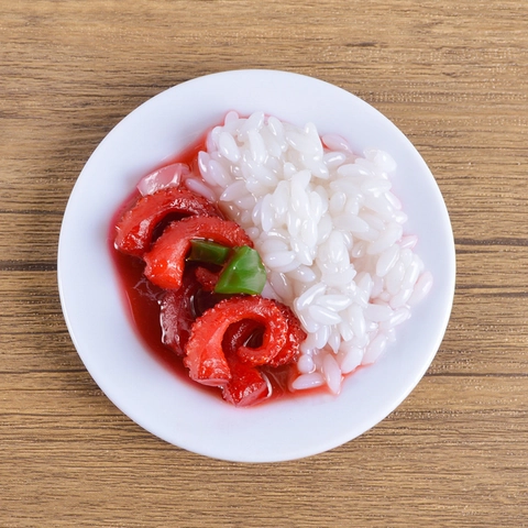 Modello Di Cibo Miniatura Ciotola Di Riso Di Simulazione Accessori Per Cucina Casa Delle Bambole Plastica PVC Decorazione