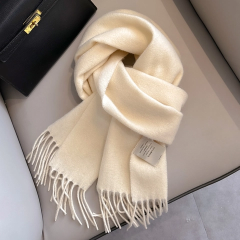 Pure Australian Wool Scarf For Women Men Winter Thermal Soft Solid Color Long Neck Wrap With Tassel Fashion Elegant