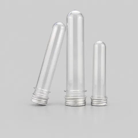 Clear Plastic PET Test Tube Bottles With Aluminum Screw Caps Leakproof Cosmetic Sampling Storage Containers Portable Traveling