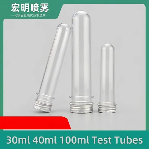 Bottiglie A Tubo Di Plastica PET Trasparente Con Tappi A Vite In Alluminio Contenitori Per Campionamento Cosmetico Portatili Da Viaggio