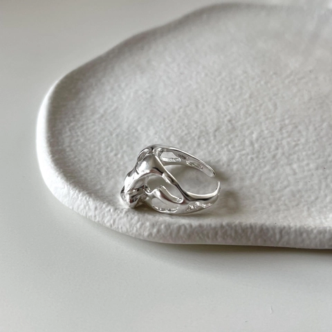Anello In Argento Sterling 925 Stile Metallo Liquido Irregolare Anello Aperto Regolabile Gioielli Minimalisti Regalo