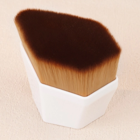 Foundation Brush Hexagon Handle High Density Seamless Makeup Brush Portable Synthetic Fiber Face Cosmetic Tool With Case