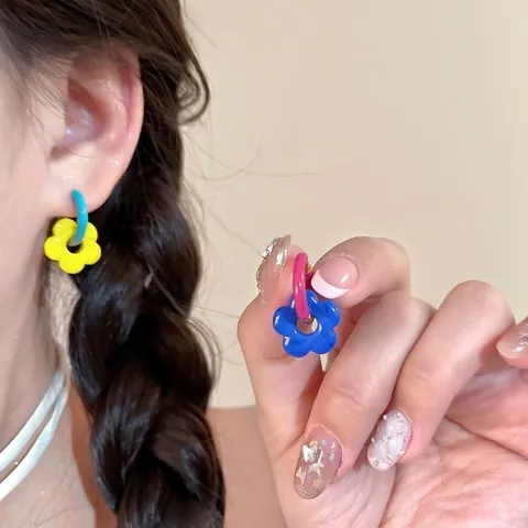 Orecchini Pendenti Fiori Farfalla Uva Con Perno In Argento Sterling 925 Gioielli Colorati Per Donne