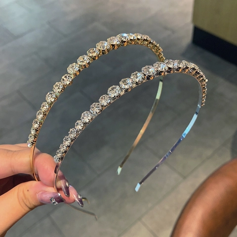 Cerchietto Elegante Con Strass Sottile Lega Cerchio Capelli Cristallo Lucente Fascia Per Donne Ragazze Accessori Capelli