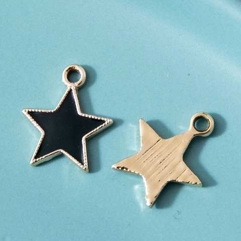 Ciondolo Stella Pentagramma Lega Smalto Goccia Olio DIY Accessorio Creazione Gioielli Per Bracciale Collana Orecchini Colorato Piccolo