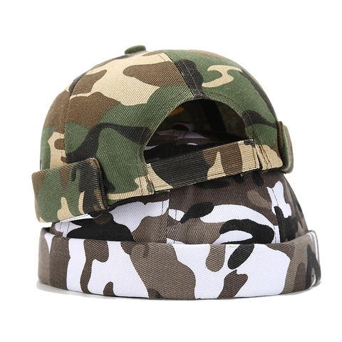 Cappello Docker Camouflage Senza Tesa Miki Regolabile Poliestere Streetwear Casual Beanie Per Uomini Donne