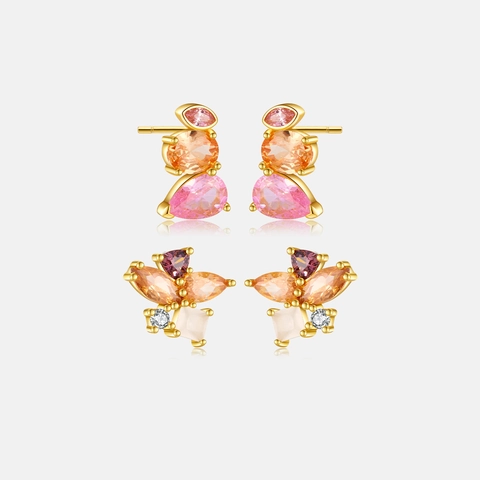 Orecchini A Lobo In Argento Sterling 925 Placcati Oro 18 Carati Con Zirconia Cubica Farfalla Geometrici Eleganti Da Donna