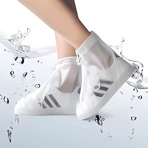 Waterproof Shoe Covers PVC Rain Boot Covers Zipper Non-Slip Reusable Portable Outdoor Footwear Protection Men Women