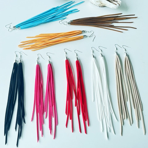 Pendientes De Borla Retro Bohemios Para Mujer Estilo Étnico Occidental Material De Gamuza Joyería Elegante