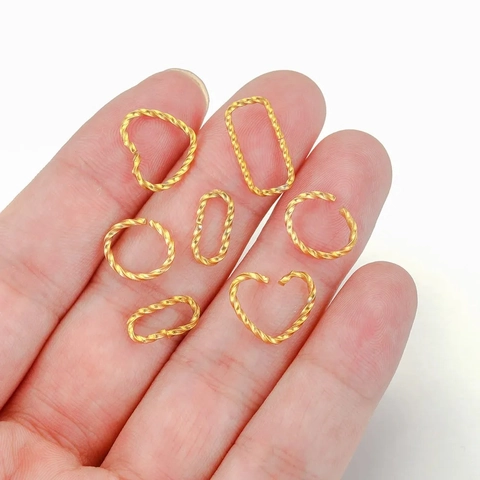 Stainless Steel Twisted Open Jump Rings Jewelry Findings For DIY Crafting Projects Heart Oval Rectangular Shapes Connector