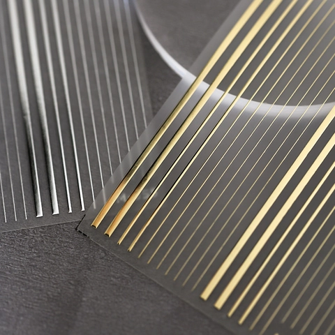 Autocollants Ongles Métalliques 3D Or Argent Ruban Ligne Décalcomanies Auto-Adhésifs Géométriques PET Décoration Manucure