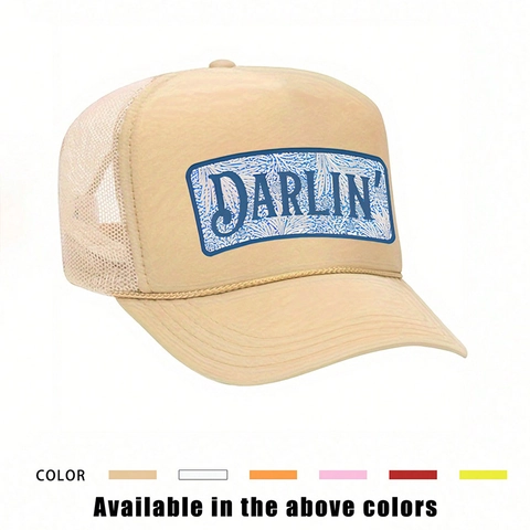 Casquette Trucker Pour Femmes Hommes Retro Mesh Baseball Cap DARLIN Imprimé Ajustable Chapeau De Soleil Outdoor Streetwear
