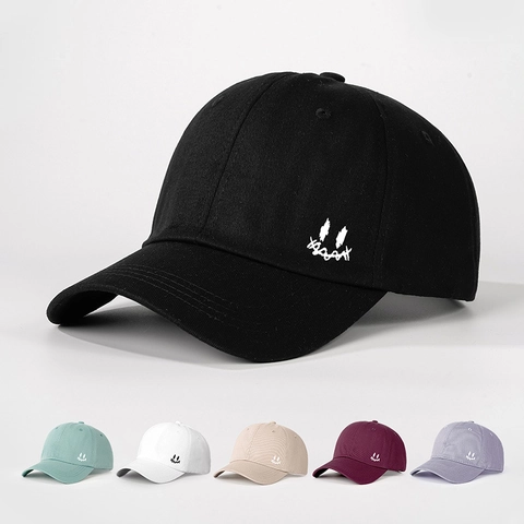 Smiley Face Embroidery Baseball Cap Polyester Adjustable Curved Brim Vintage Casual Sun Hat For Men Women