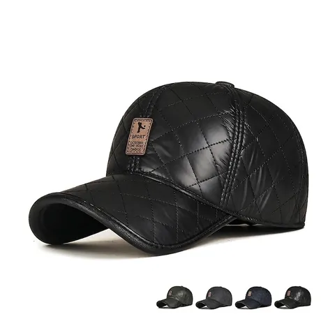 Cappello Da Baseball Trapuntato Invernale Con Paraorecchie Antivento Termico Sport All'Aperto Regolabile