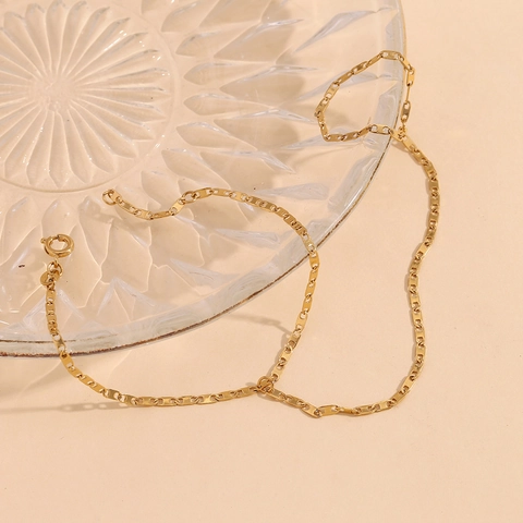 Minimalistisches 18K Vergoldetes Edelstahl Sklavenarmband Geometrisches Schweinenase Kette Handkette Für Frauen